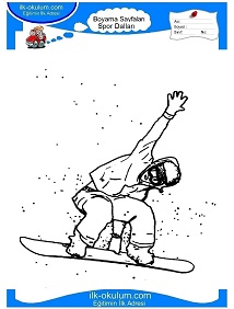 Çocuklar İçin Snowboard Boyama Sayfaları 